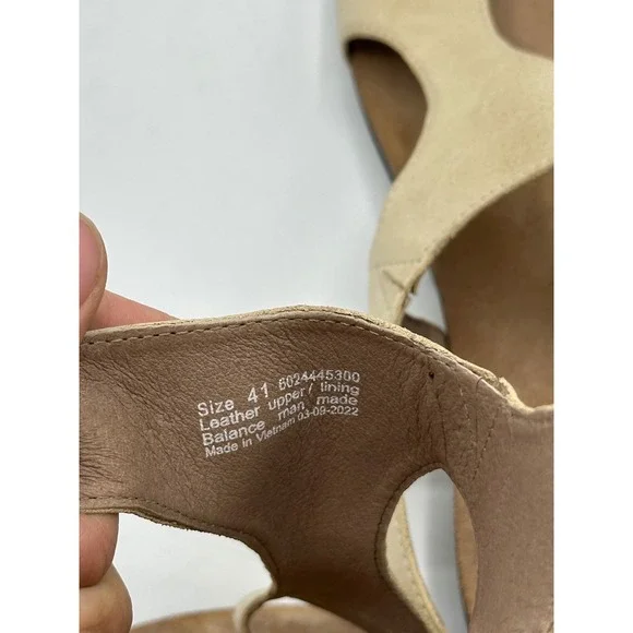 Dansko Women Size 41 US 10 Leather Comfort Orthotic Cork Footbed Sandals Beige - Picture 6 of 15